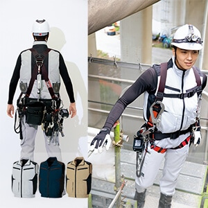 【空調服用ベスト】男女兼用・フルハーネス対応・制電 SS～6L　3色/作業着のみ