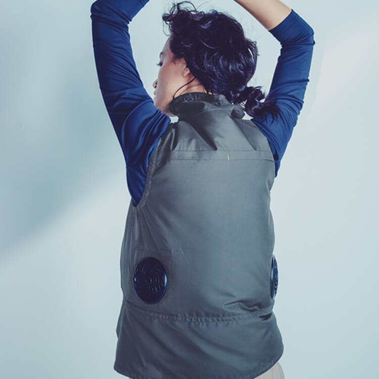 【空調服用ベスト】 男女兼用・消臭抗ウイルス加工 S～3L　3色 夏服/作業着のみ