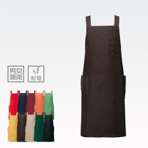 【スーパー制服エプロン】 静電気抑制・タスキ型   M/L 10色 / 薬局店舗ユニフォーム