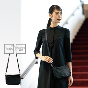 【店舗スタッフポーチ】 2WAY機能・ストラップ取り外し可・サロン受付/ブラック