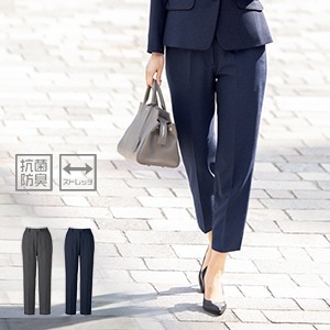【事務服パンツ 後ろゴム】オールシーズン・テーパード・抗菌防臭 ストレッチ  5～21号　2色