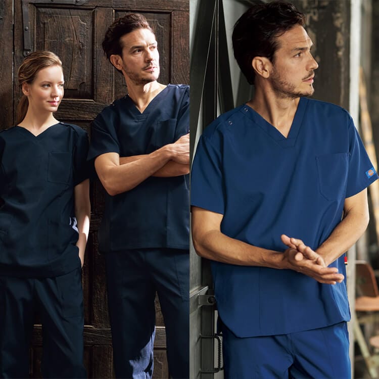 【スクラブパンツ ディッキーズ】 男女兼用・Dickies ヴィンテージ・ストレッチ制電 SS～4L 4色  医師/看護師ズボン