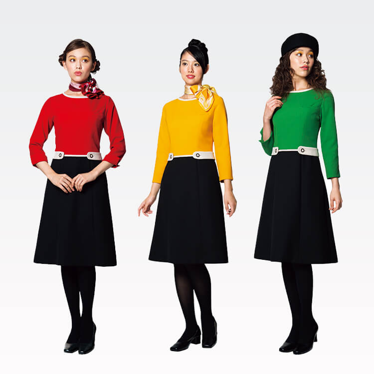 【ショールーム制服ワンピース】 ストレッチ・環境配慮素材  5～13号 3色/コンシェルジュ制服