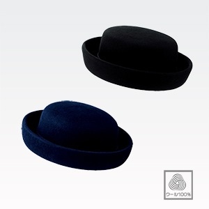【受付制服帽子】 ウール100%  2色　ブラック/ネイビー　ショールーム制服