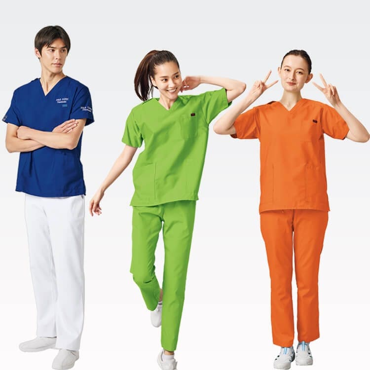 2着セット 【パントンスクラブ 男女兼用】PANTONE・7000SC・Vネック 30色 看護白衣/ナースウェア