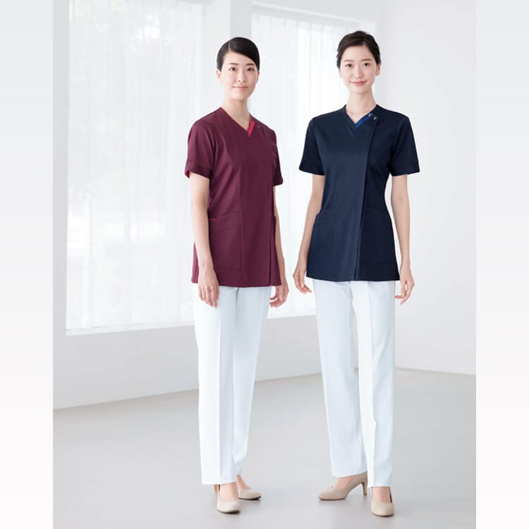 【クリニック制服 スクラブ上下セット】 レディース 抗菌加工 制電 防汚 吸水 白衣 S～３L/ナガイレーベン