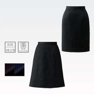 【事務服スカート】オフィス制服・選べるスカート ストライプ 丈53㎝ 家庭洗濯可 5～21号 2色