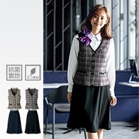事務服上下セットの通販－ チェック柄ベスト＆スカート・会社制服に