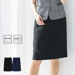 【事務服スカート夏服】 「涼しい高通気素材！」 会社制服・店舗ユニフォーム・タイト 丈56㎝ （家庭洗濯可） 2色