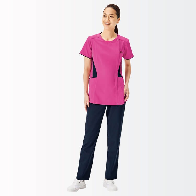 【スクラブパンツ レディース】 ナース服ズボン・ストレッチ・S～4L ネイビー色/病院ユニフォーム 女性用