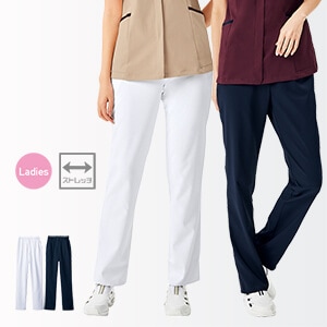 【ナースパンツ】 看護師ズボン・ストレッチ・吸汗速乾 S～4L  2色 医師スラックス/女性用