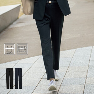 【事務服パンツ ストレッチ】 ニット素材 抗菌・軽量 5～19号 2色  会社制服/オフィスユニフォーム