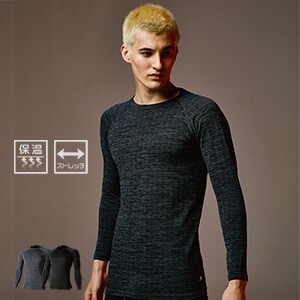 【作業着インナーコンプレッション 冬】 ブロックフリース 保温・吸汗速乾・ストレッチ S～3Lサイズ 2色　