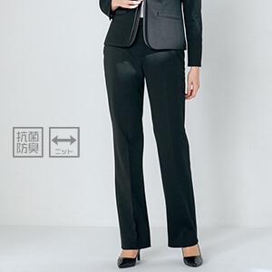 【オフィス制服パンツ】 ストレッチ・抗菌防臭・家庭洗濯 5～17号 ブラック   ホテル制服/女性用ズボン (CHSAR5004)