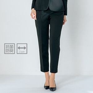 【事務服パンツ】 テーパード ストレッチ・抗菌防臭・家庭洗濯 5～17号 ブラック  オフィス制服ズボン/女性用 (CHSAR5005)