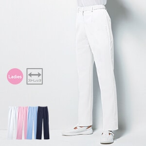 【ナースパンツ】 防透け素材・制菌防汚・吸汗速乾 2色 S～4L  医師 看護師ズボン/女性用