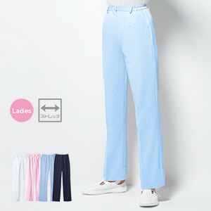 【ナース パンツ】 ブーツカット「暑い時はサラッと！寒い時は冷えを防ぐ」 制菌・吸汗速乾 透け防止 2色 S～4L  レディース/看護師ズボン
