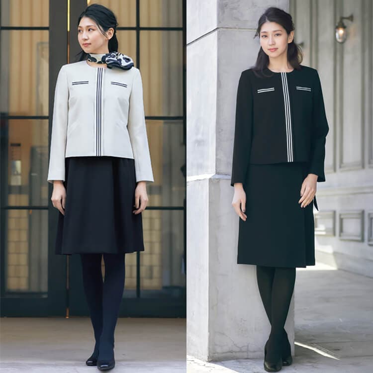 【ホテル受付制服ジャケット】 ストレッチ  5～17号 2色  ショールーム接客制服/マリークワント