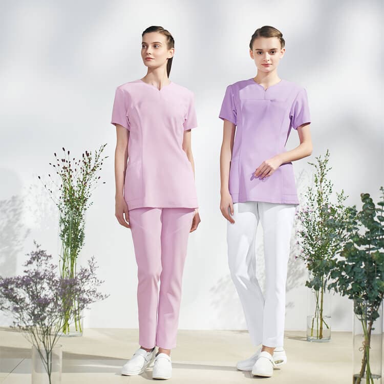 【スクラブパンツ レディース】 吸水拡散素材 透け防止裏地 S～3L 9色 ワコール/エステサロン服/クリニック制服