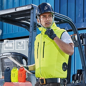 【空調風神服用ベスト】サイドファン・保冷剤ポケット付き「ファンが背もたれに干渉しない」UVカット M～5L 3色/作業着のみ  　