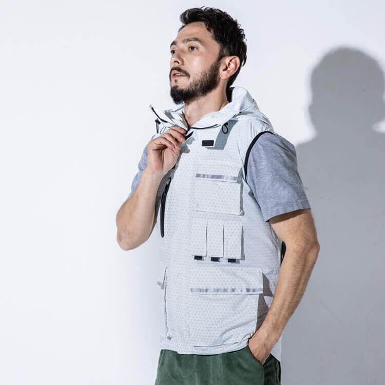 【空調風神服用 ベスト】 M～LL  ネイビー・ホワイト KANSAI /ウェアのみ　