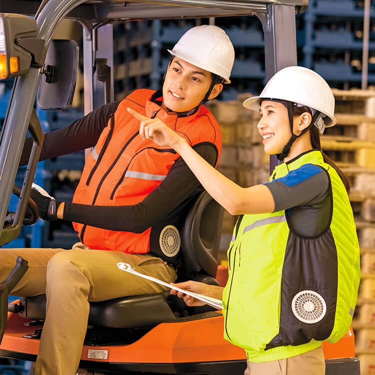 【空調服用ベスト】サイドファン「収納力の高いポケット！」SS～6Lサイズ 6色/作業着のみ