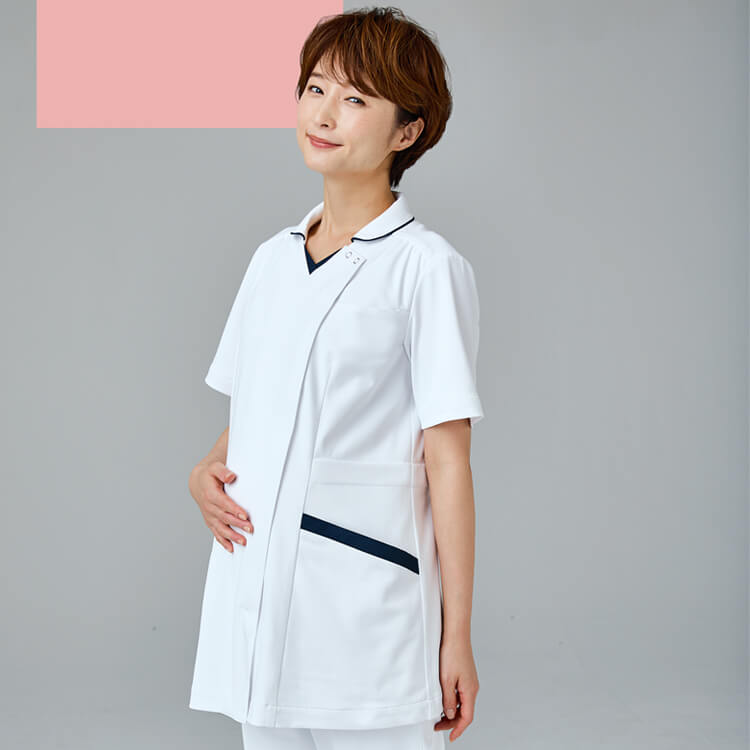 【マタニティスクラブ】制菌 ストレッチ 帯電防止 透け防止 防汚 M～LL 3色 ナース服/クリニックユニフォーム