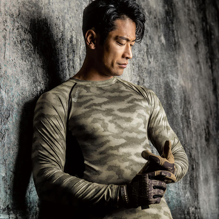 【作業着インナーコンプレッション裏起毛 冬向き】 消臭ストレッチ SS～5Lサイズ 女性サイズ有 6色/アンダーシャツ