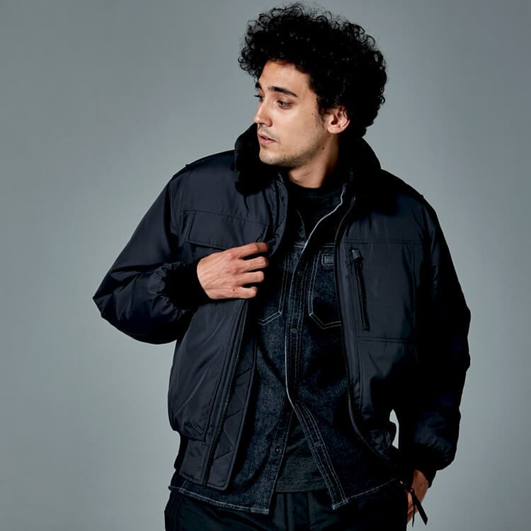 【作業着 防寒着】 撥水防風・軽量 S～6L 2色 フライトボアジャケット・ブルゾン/TSデザイン