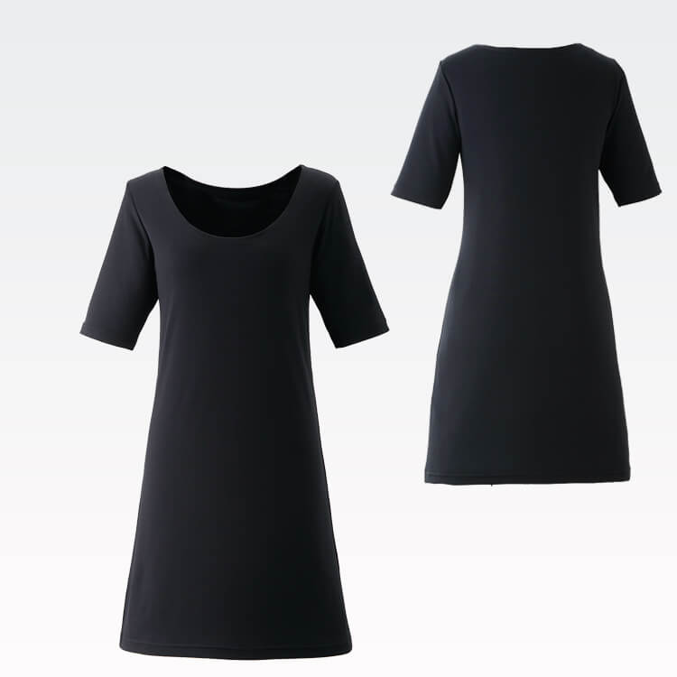 【ワンピース専用インナー】 ストレッチ・速乾防シワ  S～3L 2色 カットソー/オフィスユニフォーム