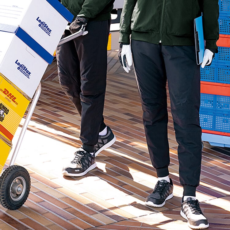 【防寒作業服ズボン ストレッチ】 男女兼用・中綿入り保温  3S～6L ネイビー・ブラック / 冬用作業着パンツ