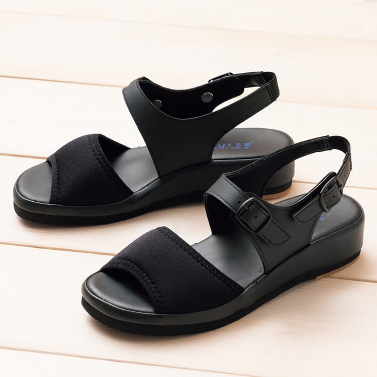 【エステサロン サンダル】 クリニックサンダル ・ 抗菌 SS～3L / ブラック色