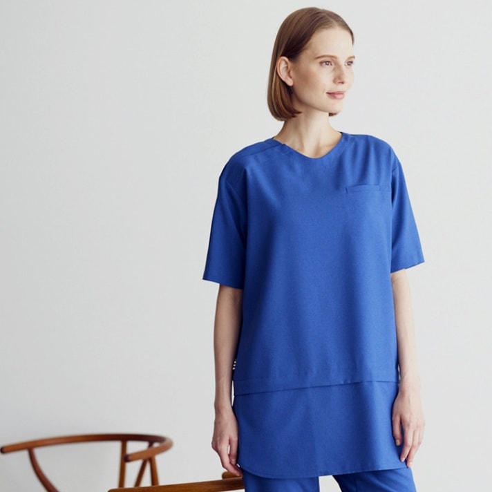 【エステサロン制服】男女兼用・プルオーバーシャツ・撥水撥油・防汚 SS～5L