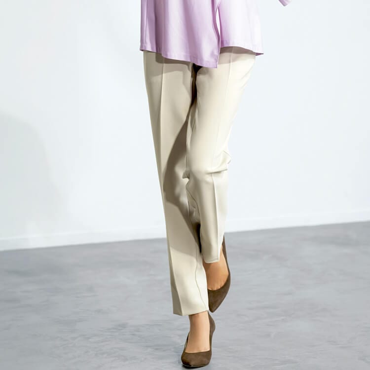 【事務服パンツ】 テーパード ストレッチ・抗菌消臭・家庭洗濯可 5～19号 6色 TioTio/JANE PACKER（当社制服でも着用してます！）
