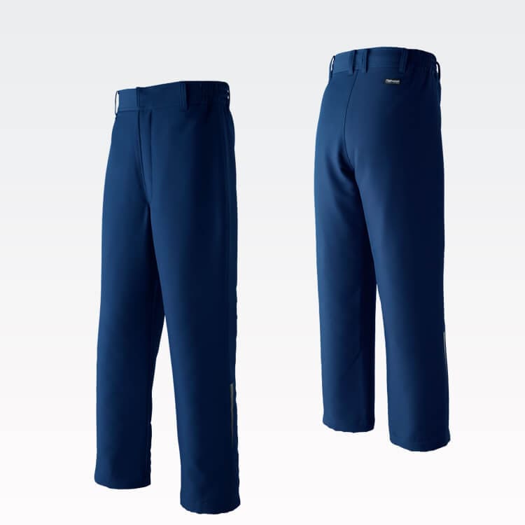 【ポケットレス 防寒作業着ズボン】セキュリティ対策・異物混入防止・寒冷地仕様  S～6L ネイビー/食品冷凍倉庫