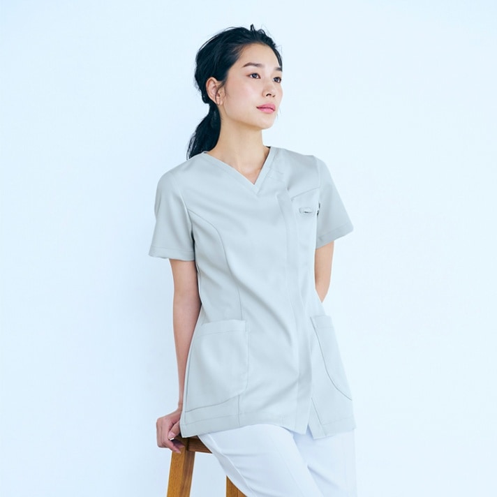 【医療スクラブ レディース】 制菌・吸汗制電・防汚 7色 白衣/看護師ユニフォーム 女性用