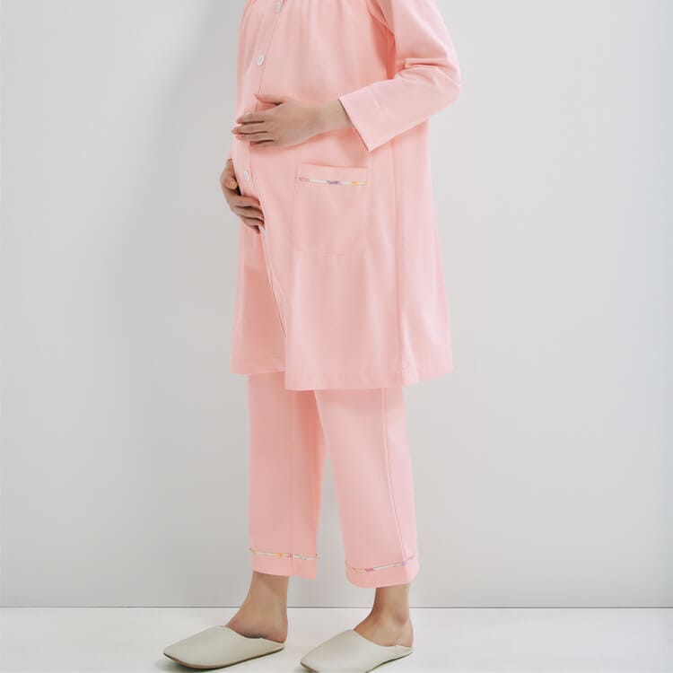 【マタニティウェア 患者衣パンツ】 LAURA ASHLEY  足元に花柄のパイピング  2色  ローラアシュレイ/産婦人科入院衣ズボン