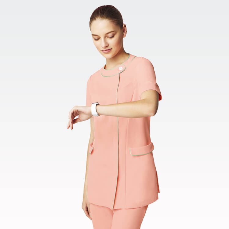 【エステサロン制服 ジャケット】 制菌素材・ストレッチ制電 工業洗濯可 S～3L 4色 ミッシェルクラン/クリニックユニフォーム