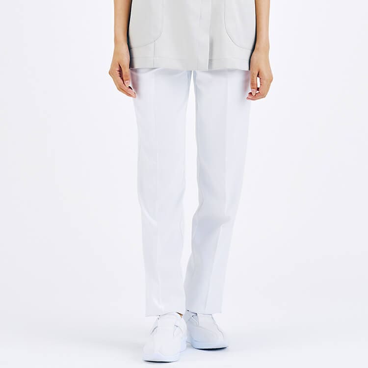 【エステサロン制服 白衣パンツ レディース】 制菌・吸汗速乾・透け防止・防汚  S～4L 看護ズボン/女性用
