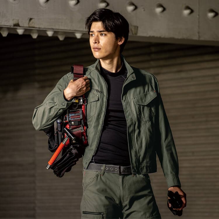 【作業着ブルゾン 綿100%】 「綿素材が火花に強い」 M～5L 4色 溶接・鋳造/現場作業服 (GIB2140)