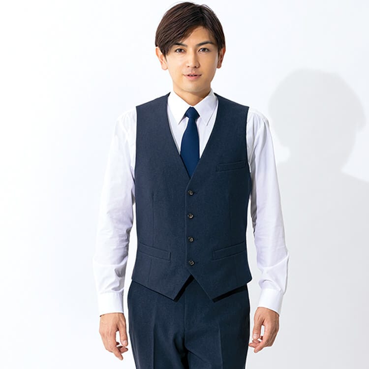 【ベスト制服 メンズ】 ストレッチ・軽量・裏地制電  S～5L 3色 宴会ホール/レストランユニフォーム 男性用