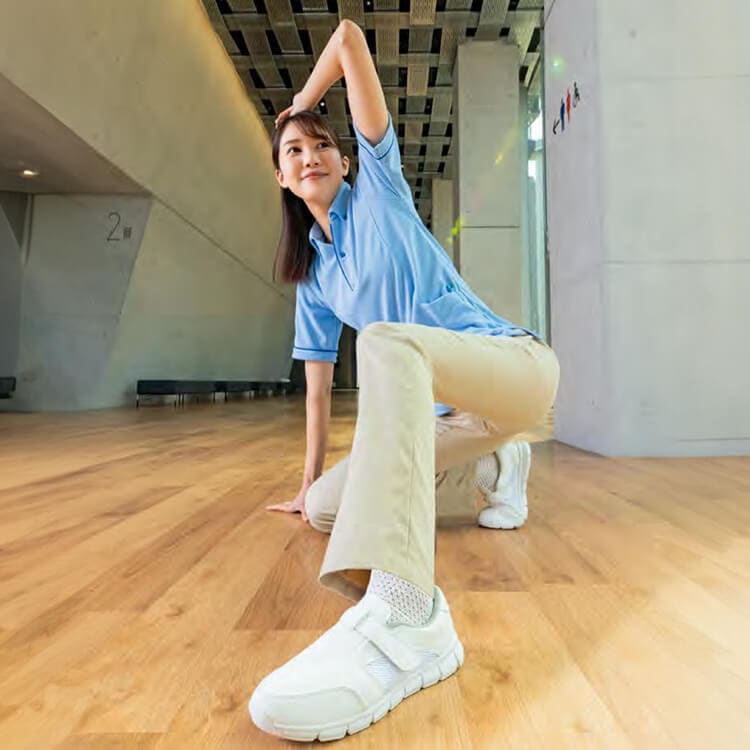 【介護シューズ】 制電・男女兼用 3E ホワイト 22.0～30.0cm ケアスタッフシューズ