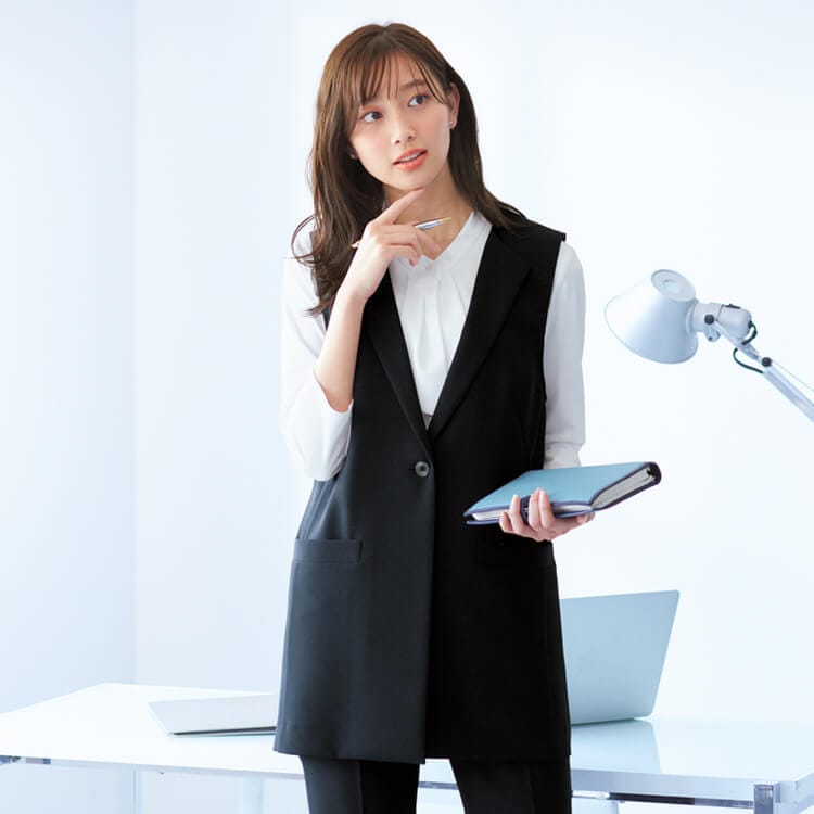 事務服　ロングベスト　e-UNIFORM 事務服ロングベストの通販－ショップ店員制服・オフィス