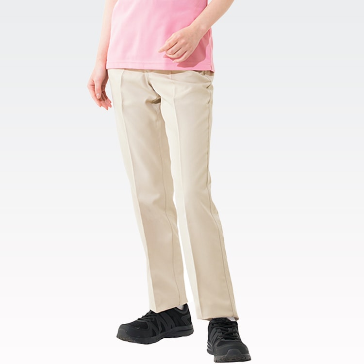 【飲食店制服パンツ レディース】 帯電防止 S～6L 女性用  ブラック  ベージュ  ネイビー