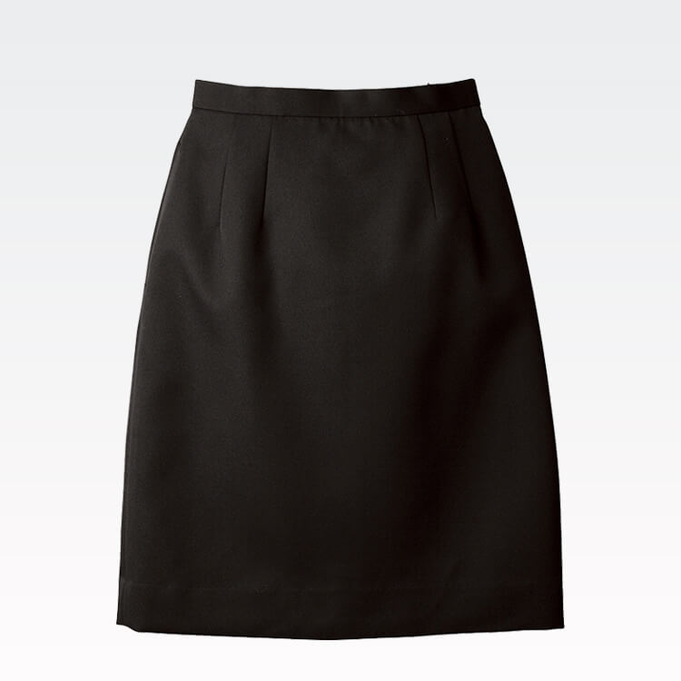 【スカート制服 53cm丈】 撥水・ストレッチ・制電・家庭洗濯可 S～5L ブラック  飲食店ホール/レストランユニフォーム