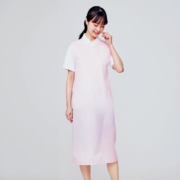 【介護エプロン】 「水をはじく素材」 レディース・フリー・2色 /入浴介助ユニフォーム (SUI54-05)