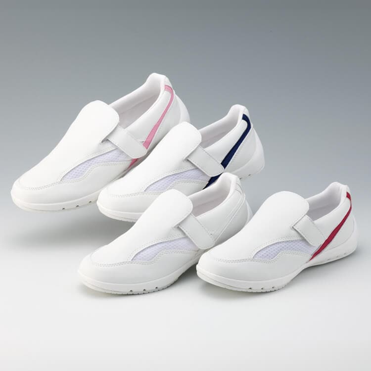 【介護士シューズ】 レディース・4色（ラインカラー） 22.0～25.5cm リハビリセンター/デイサービス靴