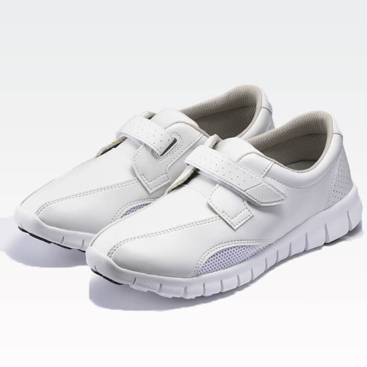 【介護士シューズ 軽量】 男女兼用・3E ホワイト 22.0～30.0cm /ケアヘルパー靴