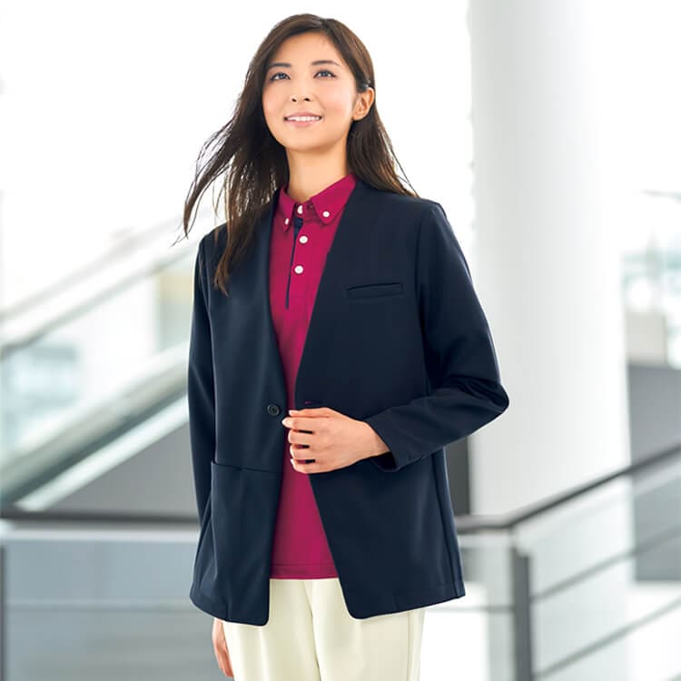 【介護制服ジャケット】男女兼用・吸汗速乾・ストレッチ・制菌加工・工業洗濯可 SS～5L 2色/訪問介護ユニフォーム