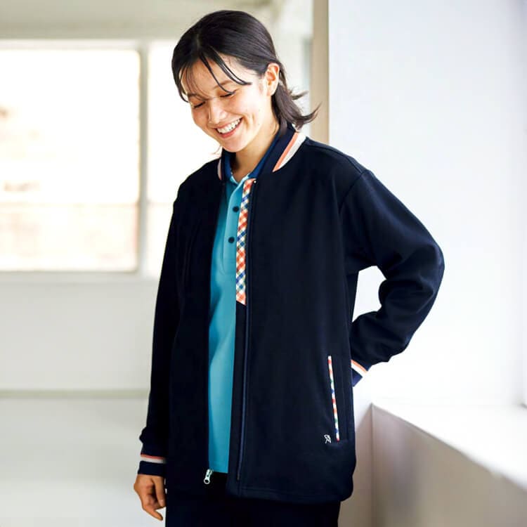 【介護制服 アーノルドパーマー】 Arnie ARNOLD PALMER ジャケット・男女兼用・吸汗速乾・ストレッチ・ECO・工業洗濯可 SS～5L ネイビー/ケアヘルパーユニフォーム